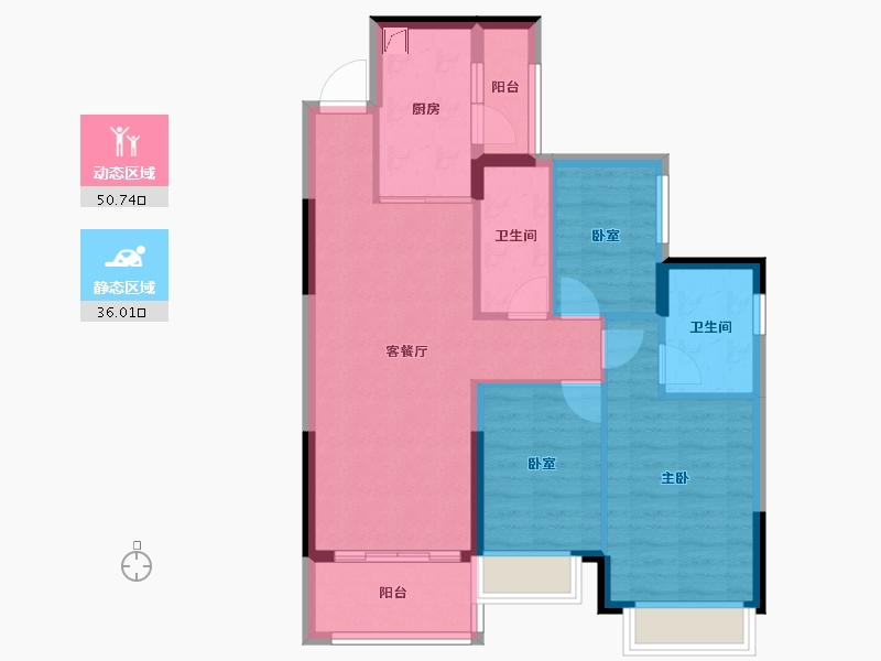 广东省-广州市-广州恒大悦府-77.32-户型库-动静分区