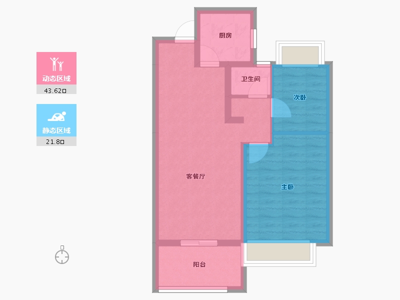 云南省-昆明市-绿地东海岸滇峰-57.96-户型库-动静分区