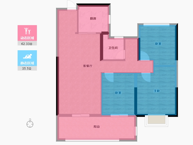 安徽省-合肥市-伟星玖樾台-88.00-户型库-动静分区