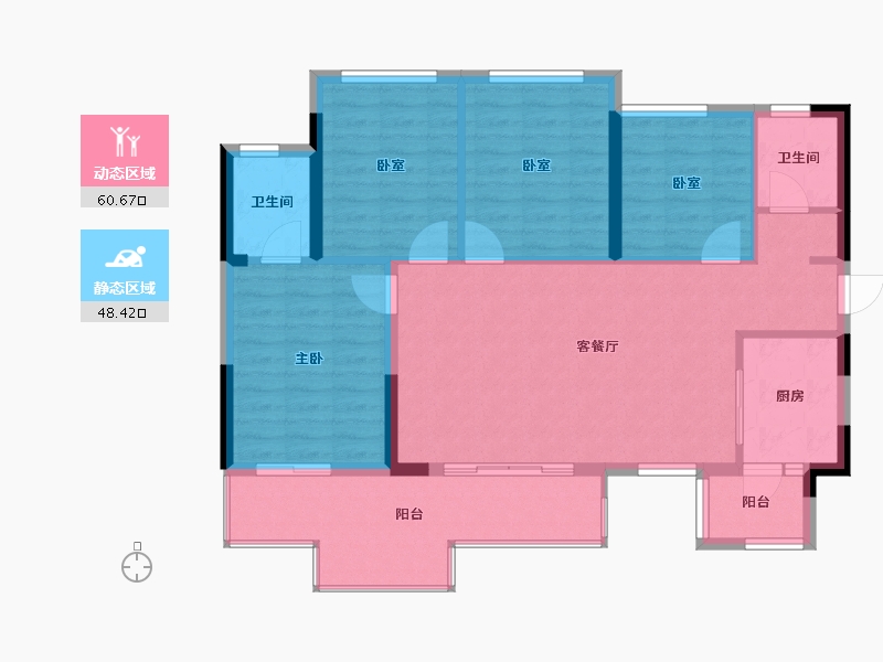 四川省-宜宾市-远达·时代公园城-99.06-户型库-动静分区