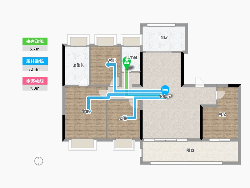 江苏省-南京市-振业新城·翡丽铂湾-132.05-户型库-动静线