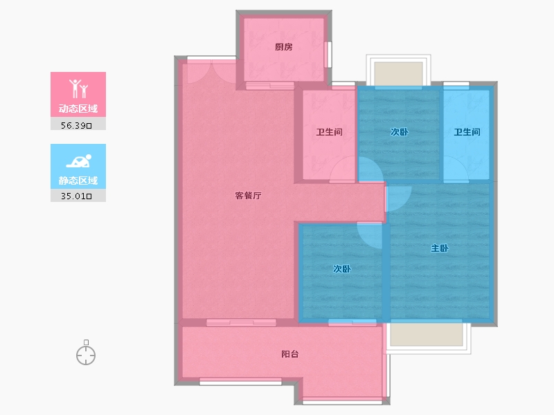 云南省-昆明市-绿地东海岸滇峰-82.17-户型库-动静分区