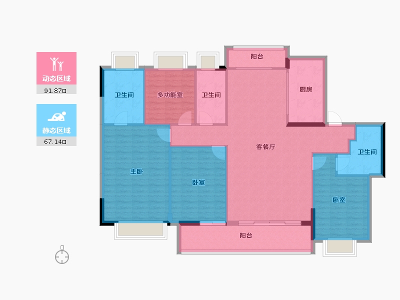 湖北省-武汉市-能建·长江华府-145.93-户型库-动静分区