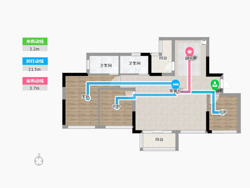 四川省-成都市-锦绣世家-86.17-户型库-动静线