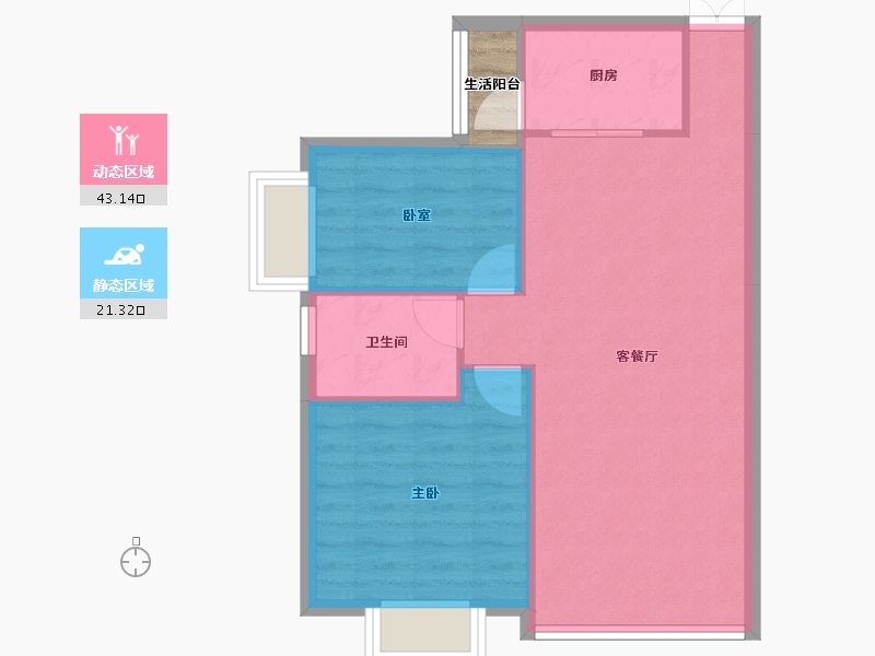 广东省-珠海市-三好名苑-60.63-户型库-动静分区