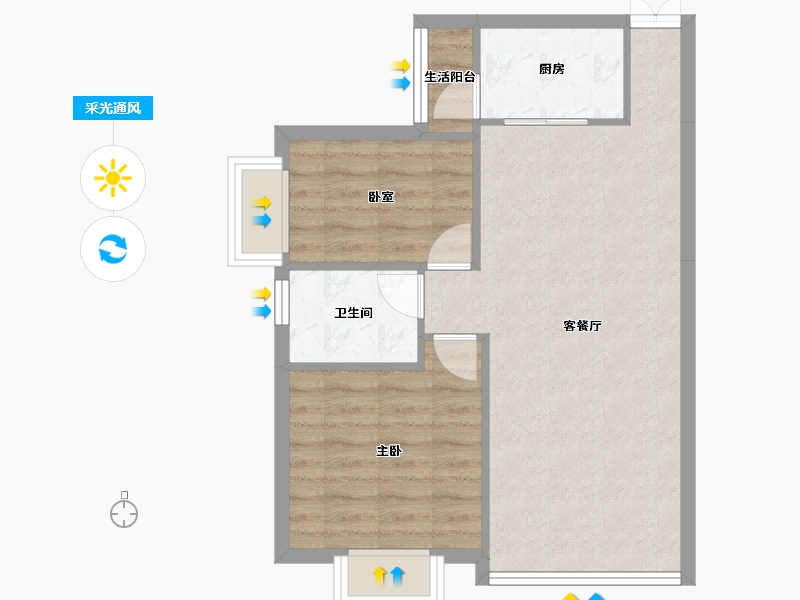 广东省-珠海市-三好名苑-60.63-户型库-采光通风