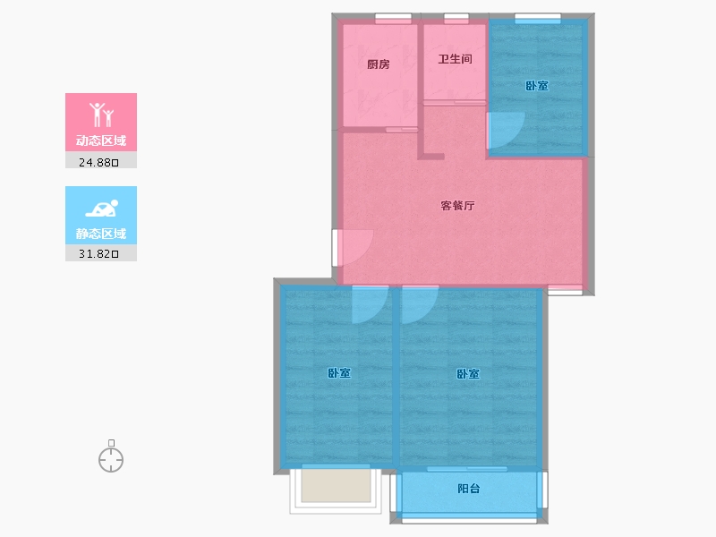 江苏省-南京市-仙居雅苑-50.92-户型库-动静分区