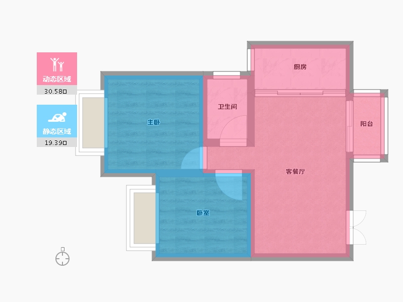 广东省-珠海市-三好名苑-44.00-户型库-动静分区