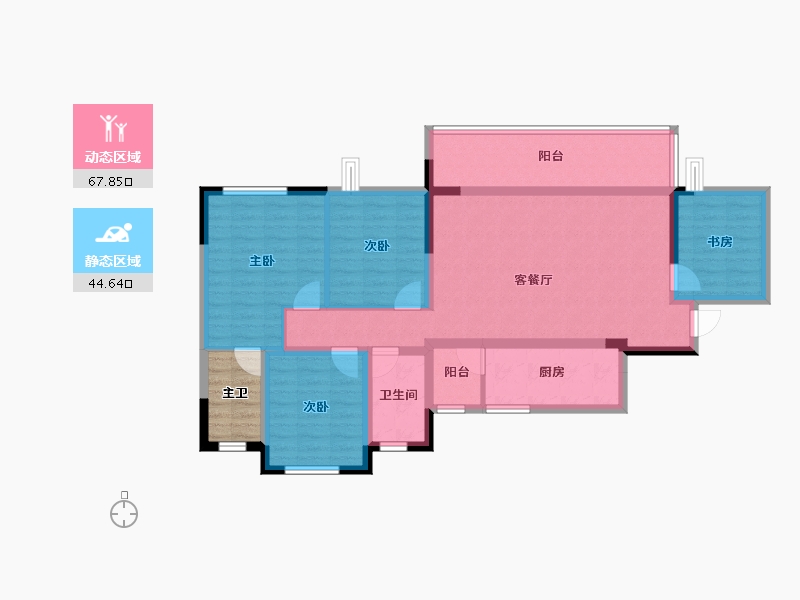 四川省-成都市-招商未来公园幸福桥TOD-103.53-户型库-动静分区