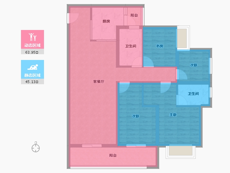 云南省-昆明市-书香云海-96.70-户型库-动静分区