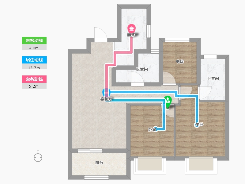 广东省-广州市-保利明玥湖光-64.01-户型库-动静线