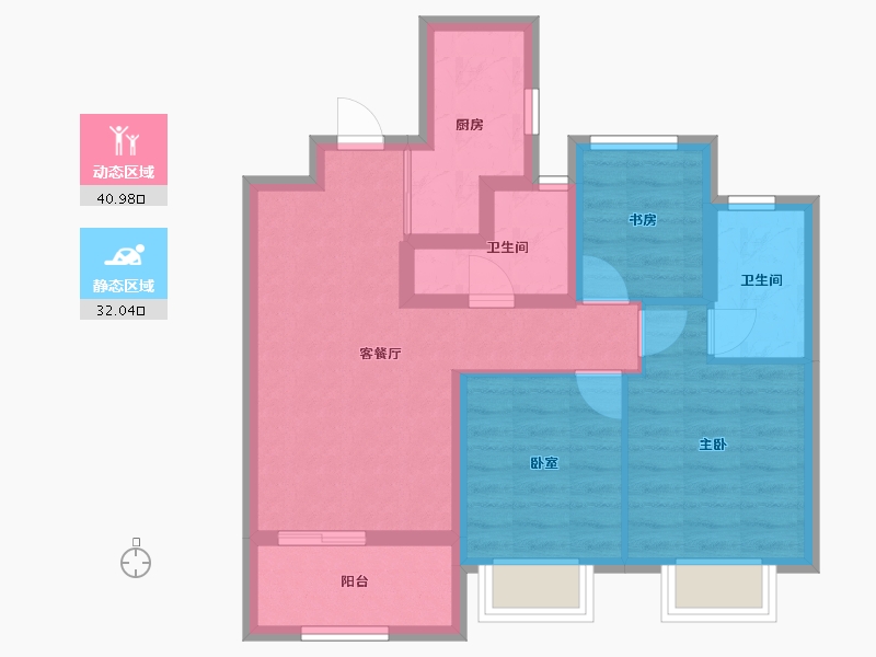 广东省-广州市-保利明玥湖光-64.01-户型库-动静分区