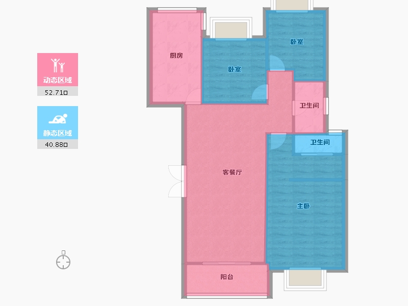 广东省-珠海市-三好名苑-85.32-户型库-动静分区