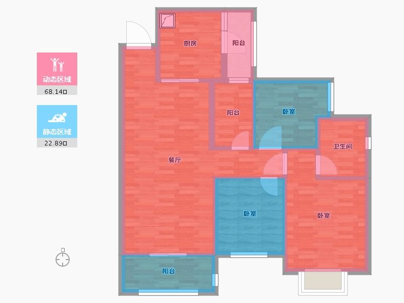 广东省-广州市-广州恒大紫荆学府-81.00-户型库-动静分区