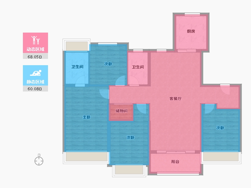 上海-上海市-横沔玖境·瑞府-115.51-户型库-动静分区