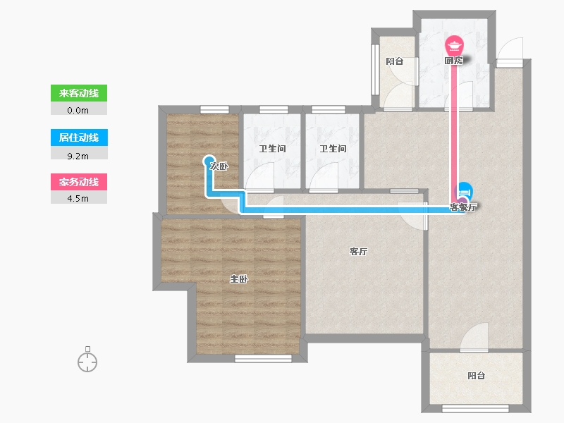 广东省-广州市-翠山蓝天苑-88.00-户型库-动静线