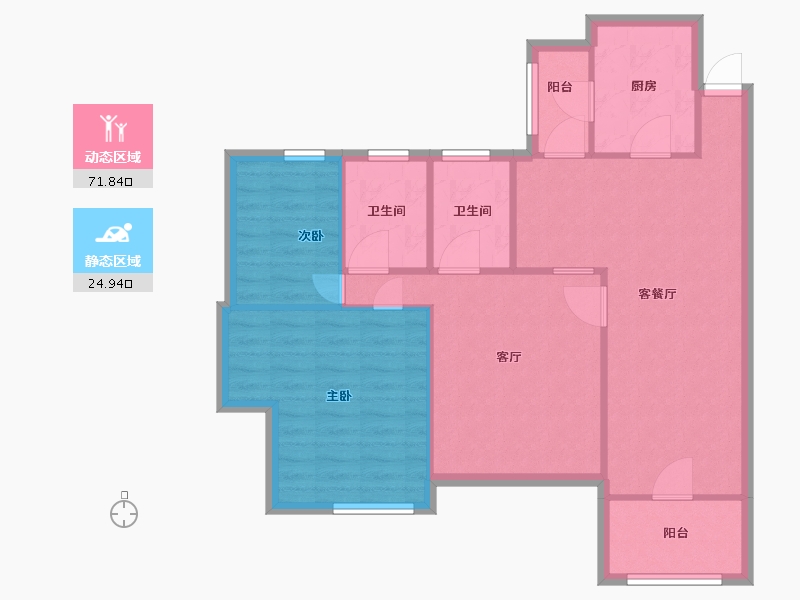 广东省-广州市-翠山蓝天苑-88.00-户型库-动静分区