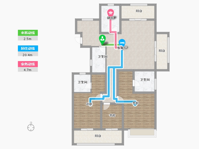 浙江省-杭州市-东海闲湖城玉屏湾-133.64-户型库-动静线