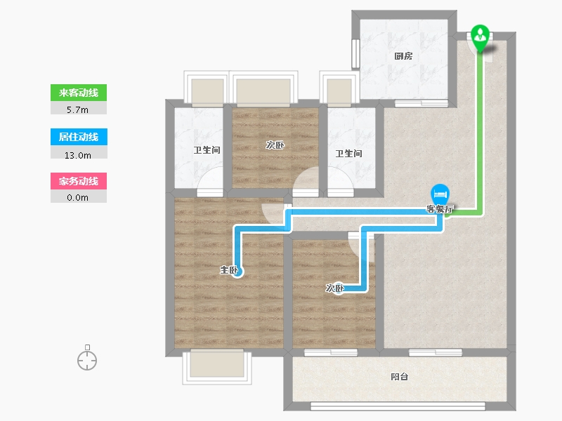 湖北省-武汉市-武汉雅居乐花园-85.15-户型库-动静线