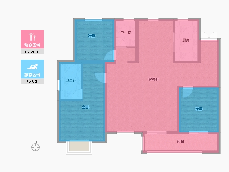 山西省-晋城市-银座公馆-96.69-户型库-动静分区