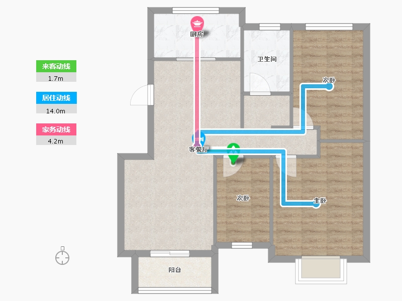 山东省-东营市-新胜家园-75.12-户型库-动静线