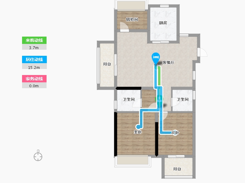 浙江省-杭州市-东海闲湖城玉屏湾-88.58-户型库-动静线