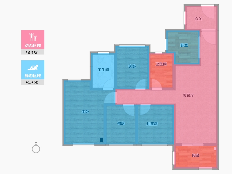 广东省-广州市-招商电建雍云邸-69.50-户型库-动静分区