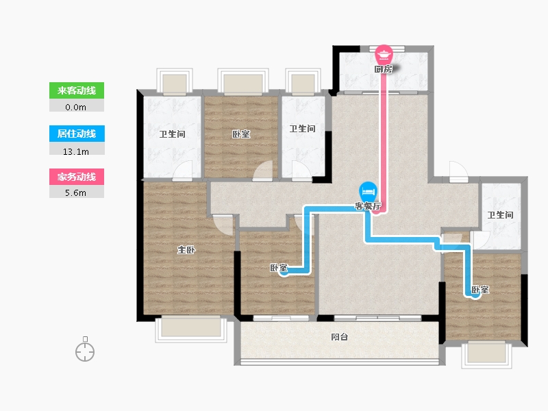 湖北省-武汉市-能建·长江华府-129.87-户型库-动静线