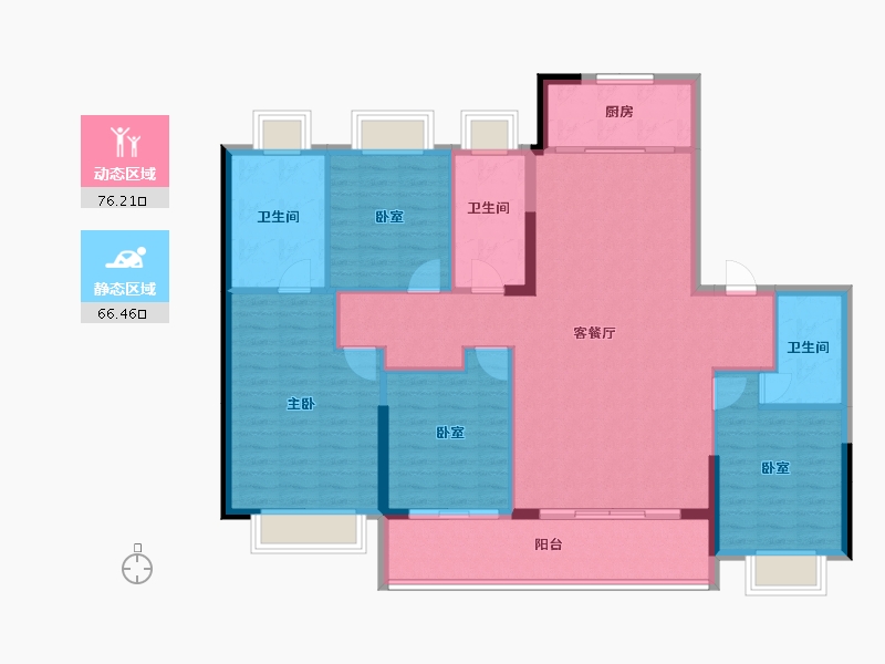 湖北省-武汉市-能建·长江华府-129.87-户型库-动静分区