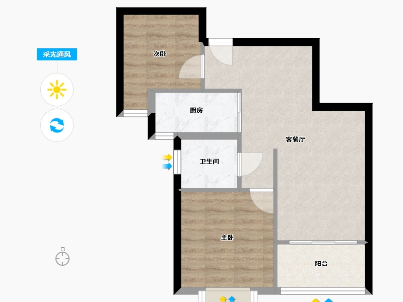 江苏省-无锡市-美新玫瑰庄园-76.00-户型库-采光通风