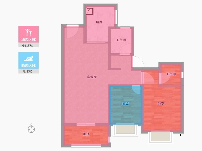 广东省-广州市-香江天辰-64.55-户型库-动静分区