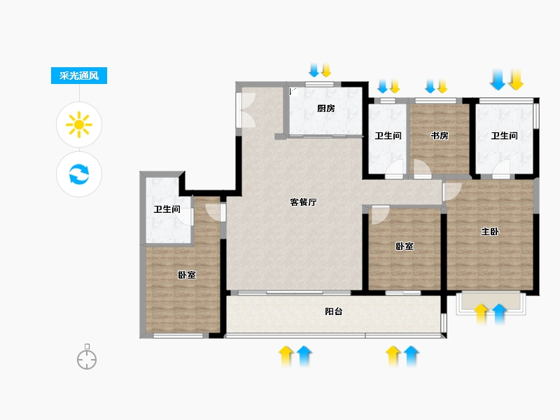 浙江省-宁波市-保亿·嵩江润园-143.96-户型库-采光通风