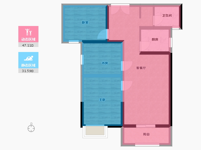 河南省-郑州市-水之郡-75.00-户型库-动静分区