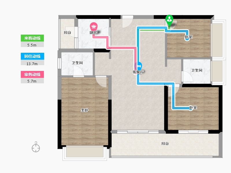 广东省-佛山市-电建地产·洺悦华府-99.58-户型库-动静线