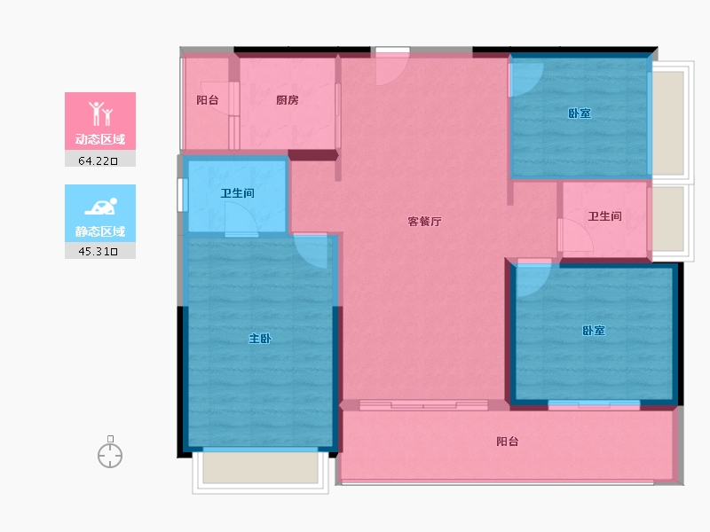 广东省-佛山市-电建地产·洺悦华府-99.58-户型库-动静分区