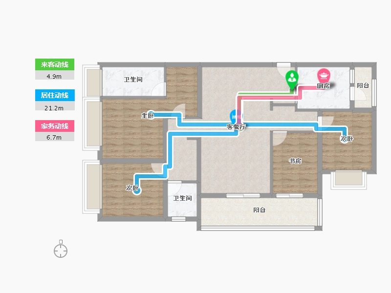 云南省-昆明市-书香云海-110.62-户型库-动静线