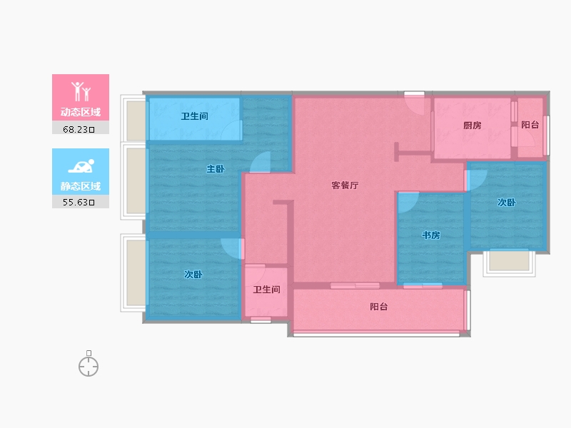 云南省-昆明市-书香云海-110.62-户型库-动静分区