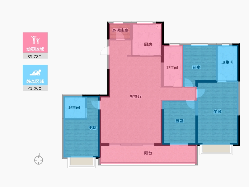 浙江省-宁波市-伟星·玉堰珑印府-142.28-户型库-动静分区