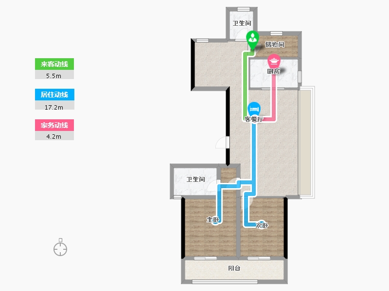 浙江省-杭州市-东海闲湖城栖霞湾-94.16-户型库-动静线