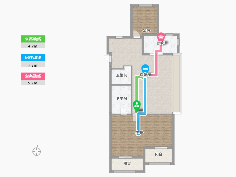 浙江省-杭州市-东海闲湖城栖霞湾-107.49-户型库-动静线