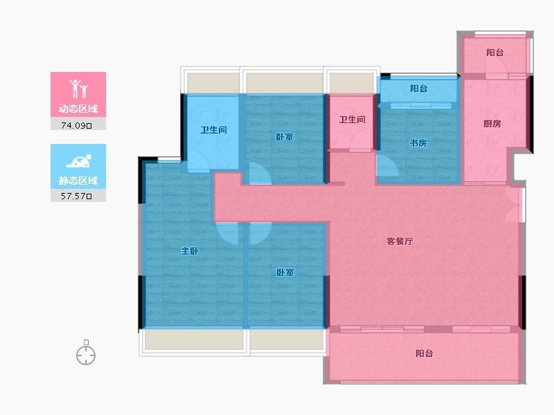 广东省-佛山市-电建地产·洺悦华府-119.47-户型库-动静分区