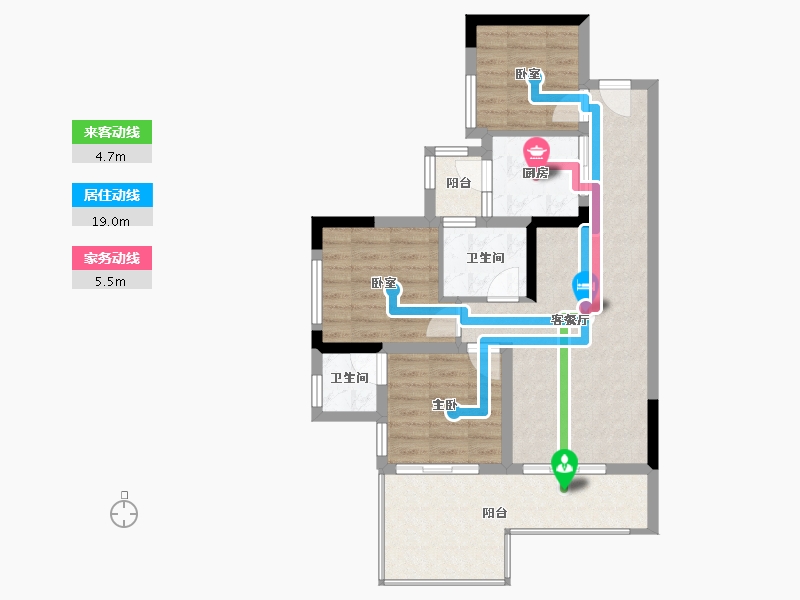 四川省-宜宾市-远达·时代公园城-74.89-户型库-动静线