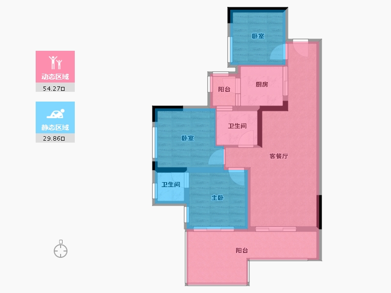 四川省-宜宾市-远达·时代公园城-74.89-户型库-动静分区