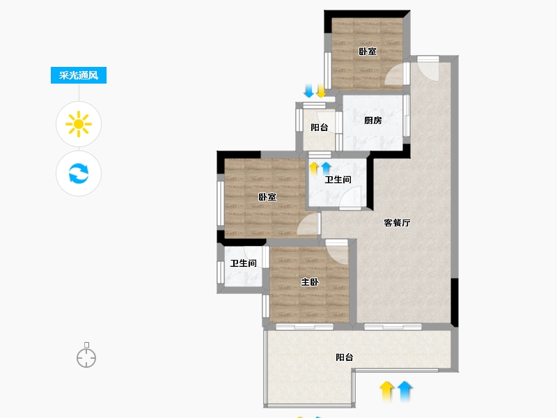 四川省-宜宾市-远达·时代公园城-74.89-户型库-采光通风