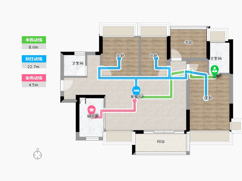 广东省-广州市-越秀·天瀛-83.64-户型库-动静线