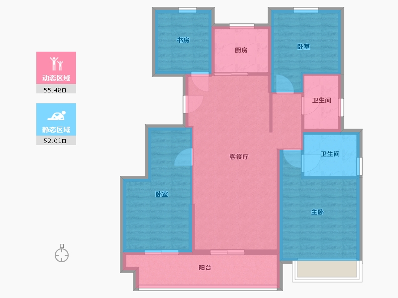 浙江省-丽水市-君悦府-96.07-户型库-动静分区