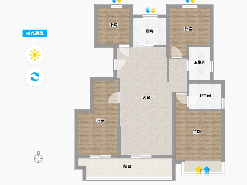 浙江省-丽水市-君悦府-96.07-户型库-采光通风