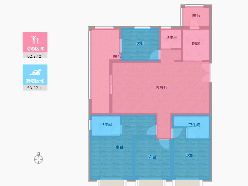 云南省-昆明市-绿地东海岸滇峰-102.40-户型库-动静分区