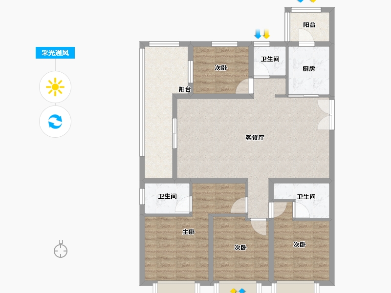 云南省-昆明市-绿地东海岸滇峰-102.40-户型库-采光通风