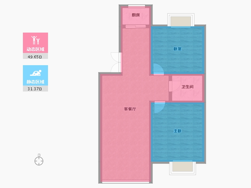 山东省-烟台市-碧海金滩-72.79-户型库-动静分区